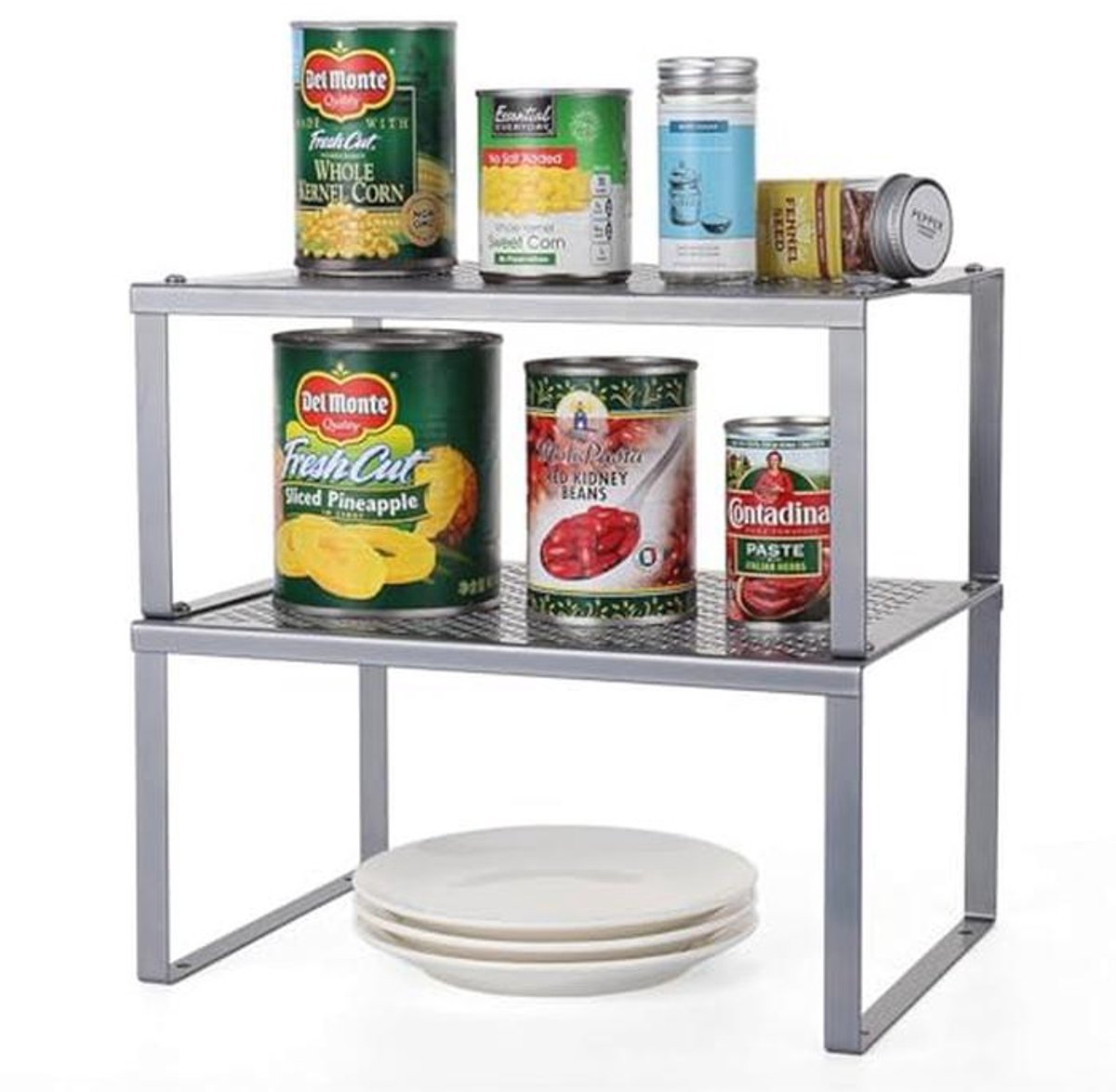 Verstelbare en Stapelbare Keukenorganizer - Set van 2 voor Keuken, Badkamer en Kantoor
