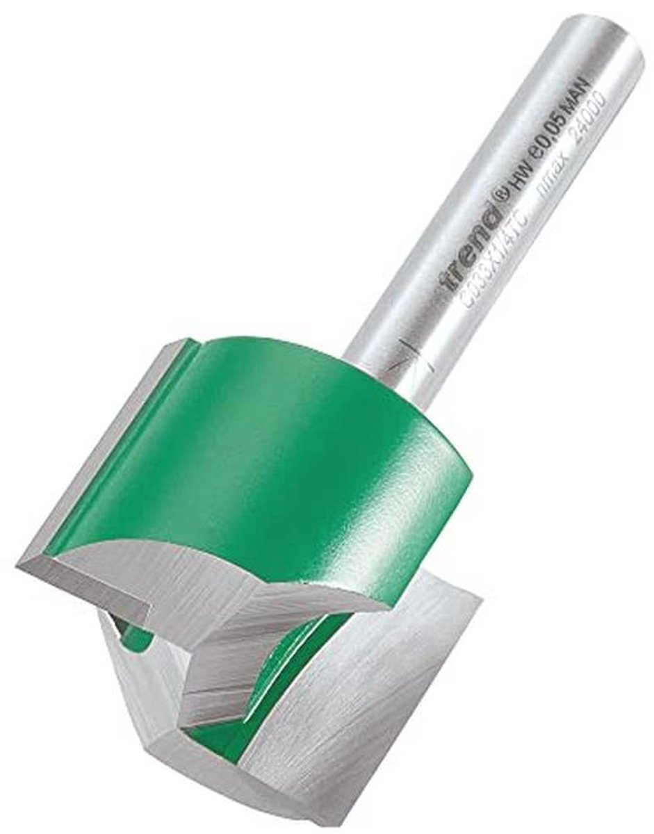 Rechte frees met twee fluiten, 1/4 inch schacht, 25,4 mm snijdiameter en 19,1 mm snijlengte