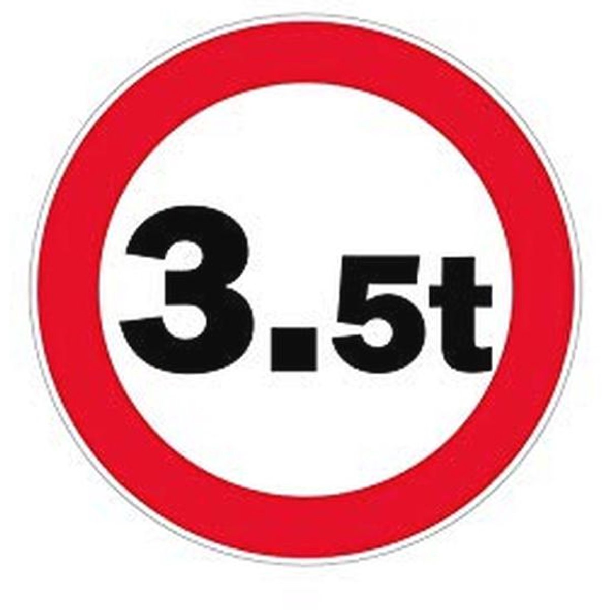 Zelfklevende verkeersbord stickers voor zware belasting - 3,5 ton
