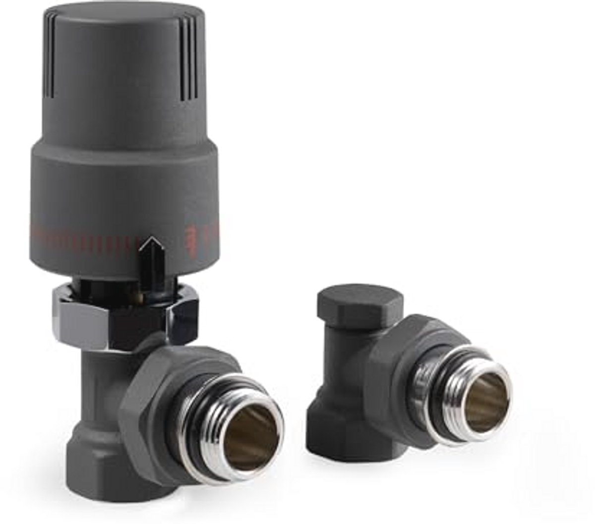 Thermostaatventiel met Terugloopventiel voor Radiator - Complete Set met Afdichtringaansluiting