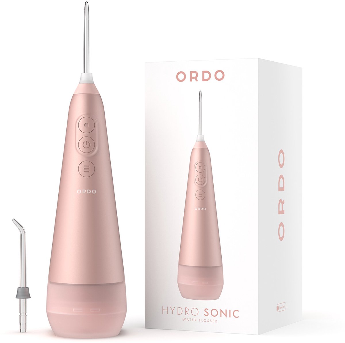 Ordo Hydro Sonic Flosapparaat Rose Gold - Draadloze Waterflosser voor Elektrisch Flossen - Mondverzorging