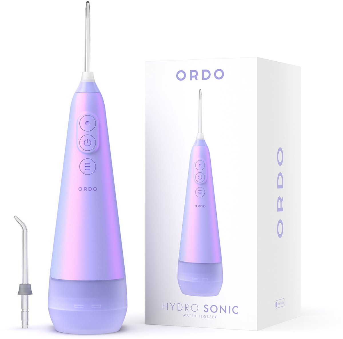 Ordo Hydro Sonic Flosapparaat Pearl Violet - Draadloze Waterflosser - Elektrische Mondverzorging voor Mondhygiëne