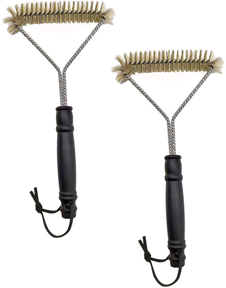 EXCITAT Grillborstel - Draadborstel - Grillaccessoire - Brandveilig - Met handvat - Geschikt voor grills en gasgrills - 2 stuks