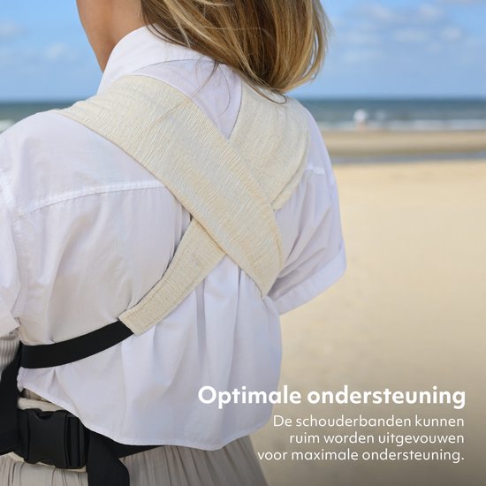 Deryan Nova Draagzak - Baby Draagzak - Ergonomische Buikdrager - Cream van Deryan — afbeelding 5