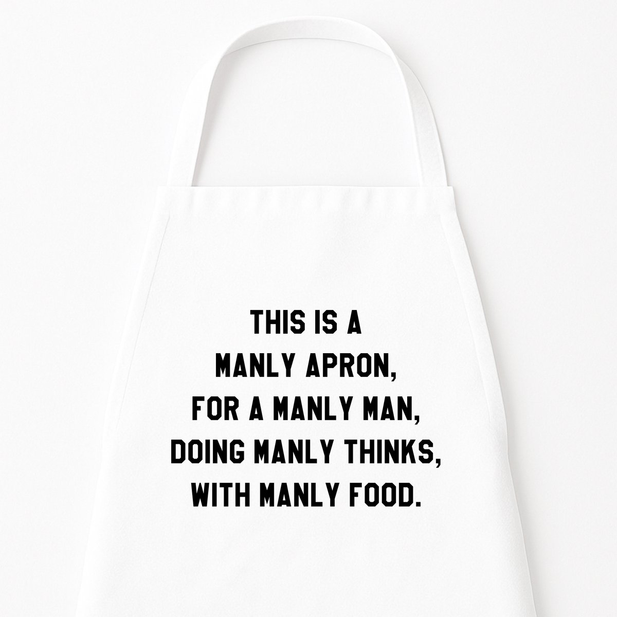 Zwart Keukenschort "This Is A Manly Apron" | Stoer Cadeau voor Hem | Kerst & Sinterklaas