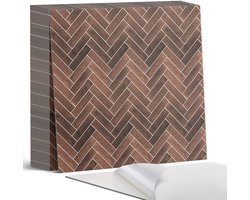 Coloray Plaktegels - Visgraat houtpatroon Zelfklevende Tegels - 20 cm x 20 cm - Bruin Plaktegels - 20 stuks - Vierkant PVC Tegels - Plaktegels Badkamer - Plaktegels Vloer - Vinyl Tegels Zelfklevend - Wandtegel Zelfklevend