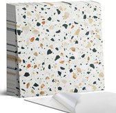Wit Patroon met stenen op de achtergrond - 30 cm x 30 cm - 9 stuks