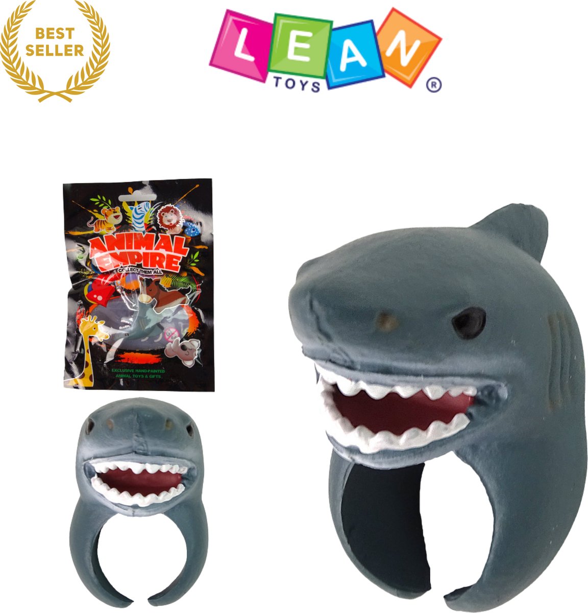 EduPlay Handring Dier Haai – Educatief Speelgoed voor Peuters – Leerrijke Handpop van Niet-giftig Materiaal – Stimuleert Fantasie, Spraak en Motoriek – Perfect voor Verhalenvertelling & Rollenspel – Inclusief Ebook – Met Ebook