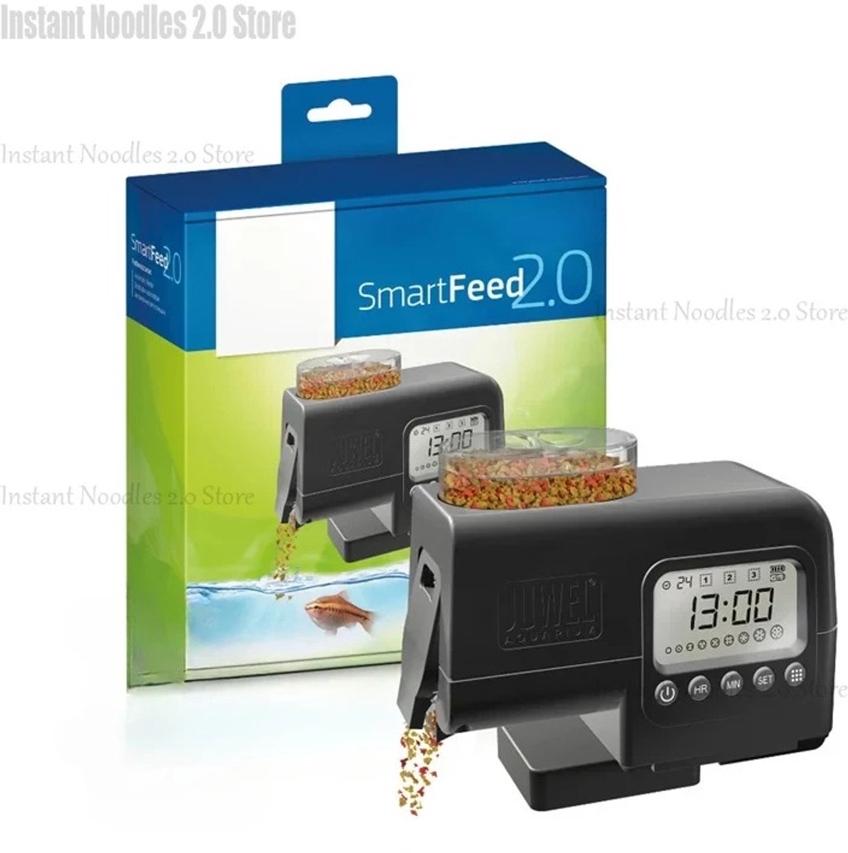 Sensova - Automatische Visvoeder - Voederautomaat Vissen - Automatische Voerbak - Digitale LCD Timer - 110 ml - Automatische Feeder voor Aquarium - Aquarium Voerautomaat - Vissen Voederautomaat