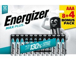 Energizer MAX Plus AAA Batterijen - 8 + 4 Stuks - Alkaline Batterij