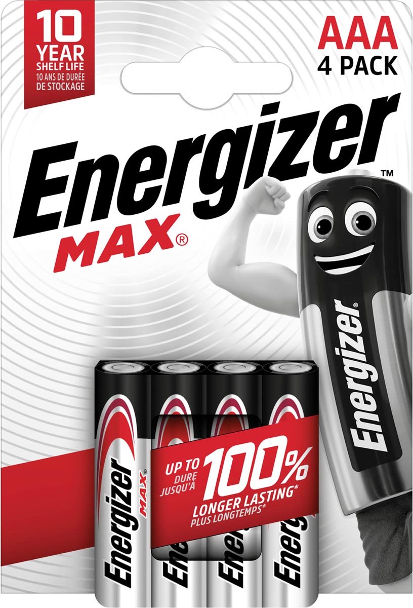 Energizer Max AAA batterij (potlood) Alkaline 1.5 V 4 stuk(s)