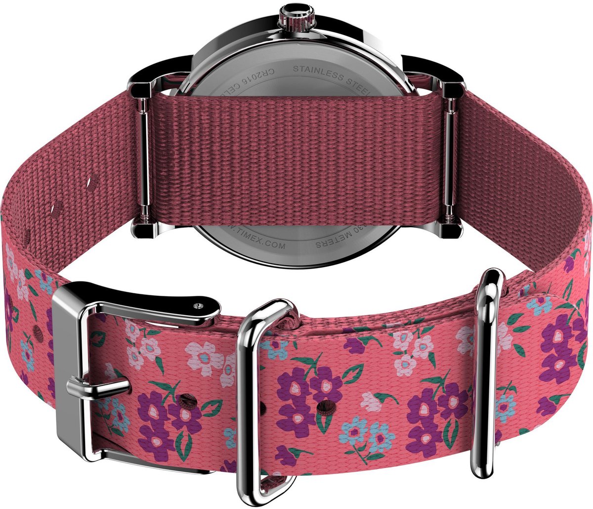 Timex Weekender Seasonal Kwarts Analoog Horloge Roze Case: 100% Brass And Llb| Bracelet: 100% Fabric 31 mm TW2V61400Z1, TW2V61500Z1