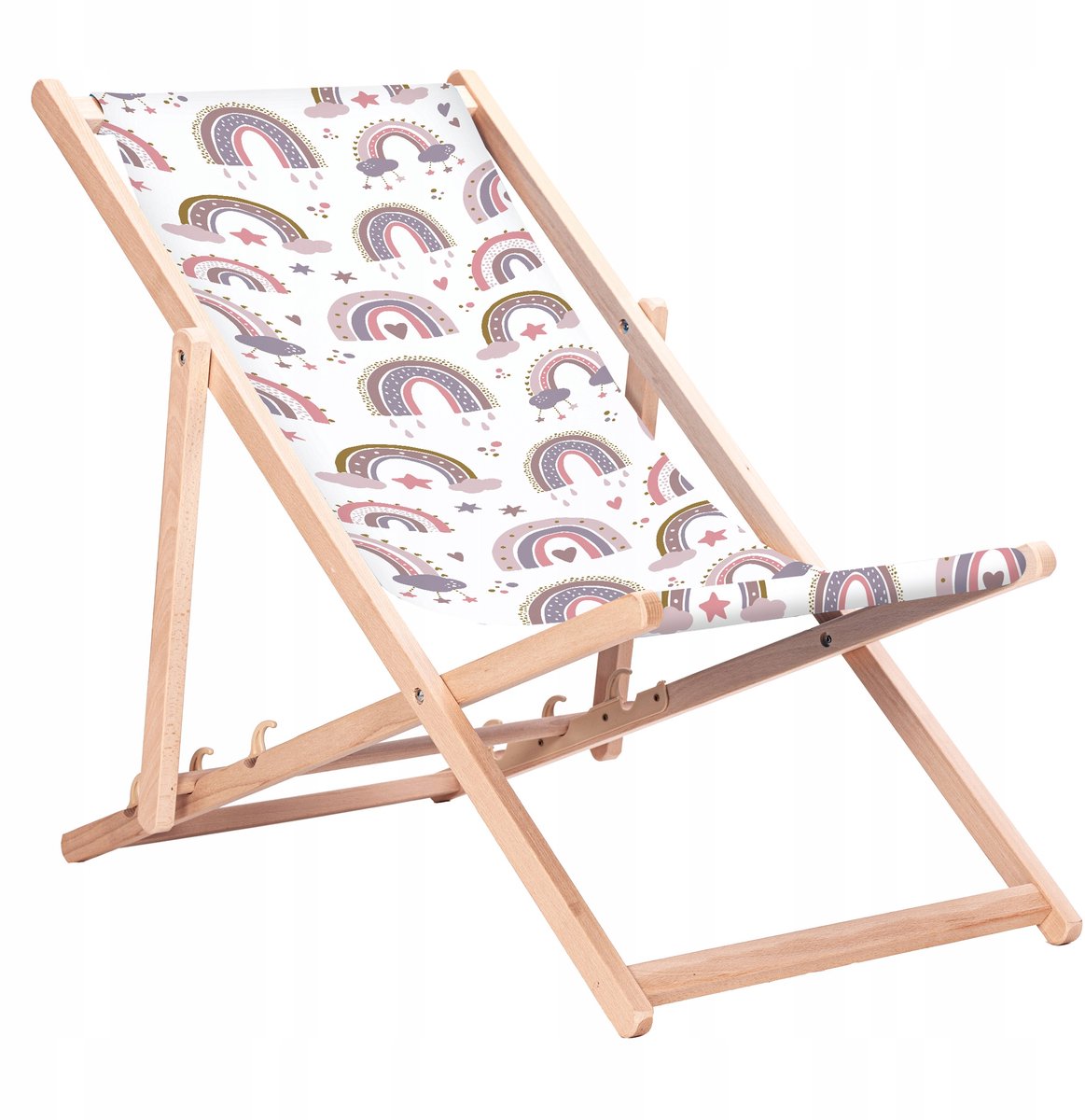 Houten loungestoel met tekening Regenboog - San-Drew KN14