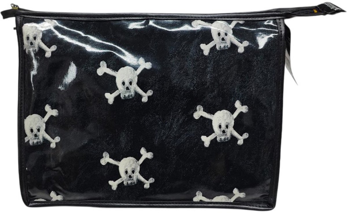 Vagabond - Toilettas - Giant Holdall - "Jolly Roger" - Afwasbaar - Gelamineerd Katoen - XXL - Afmeting 31 x 9 x 23 cm.