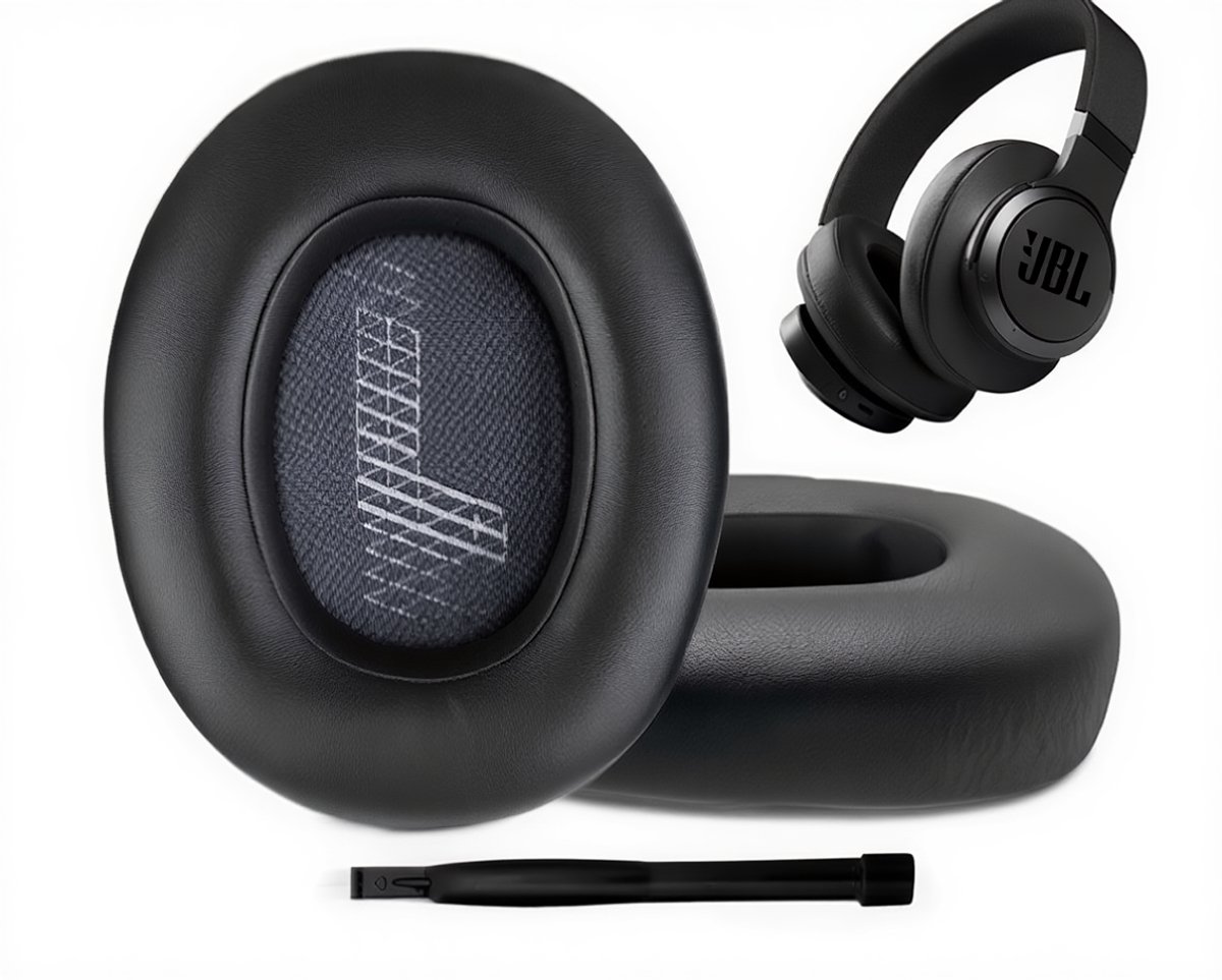 Set Oorkussens voor JBL Koptelefoon - E65BTNC Oorkussen - Live 770NC/E65BTNC/Live 650NC/Live 650BTNC/Live 660NC/Live 660BTNC/Duet NC - Proteïneleer met Traagschuim