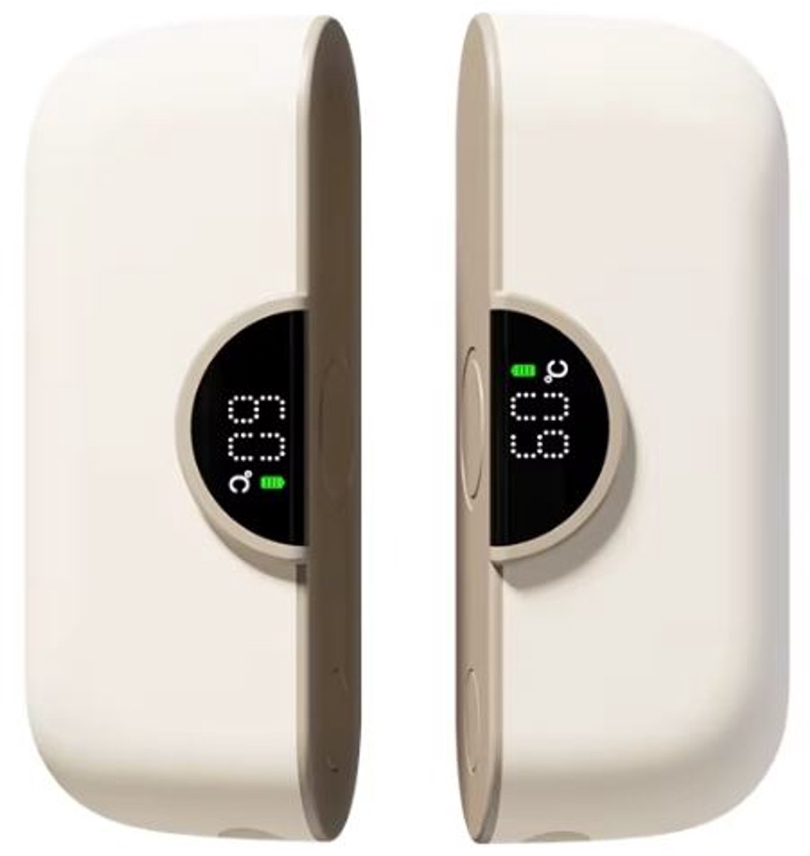 Maxium Handverwarmer Wit - Elektrische Handwarmers (45-60 C°) - 2in1 (6000mAh) - Heatbank - USB-C - Stijlvol & Innovatief Design - Nooit meer koude handen - Elektrische Handwarmer - Outdoor - Wintersport - winter gadget - 4 standen