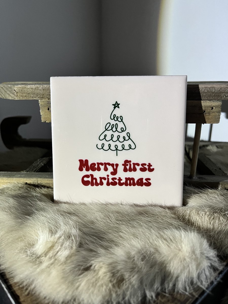Tegeltje "Merry First Christmas" | Viva Femme | Tegeltjes met tekst