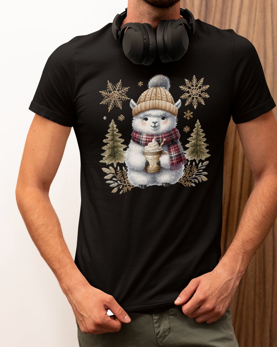 Cozy Llama Kerst - Kerst T-shirt Zwart - Grappig T-shirt - Maat XXL - Kerst Cadeau Mannen - Limited Edition