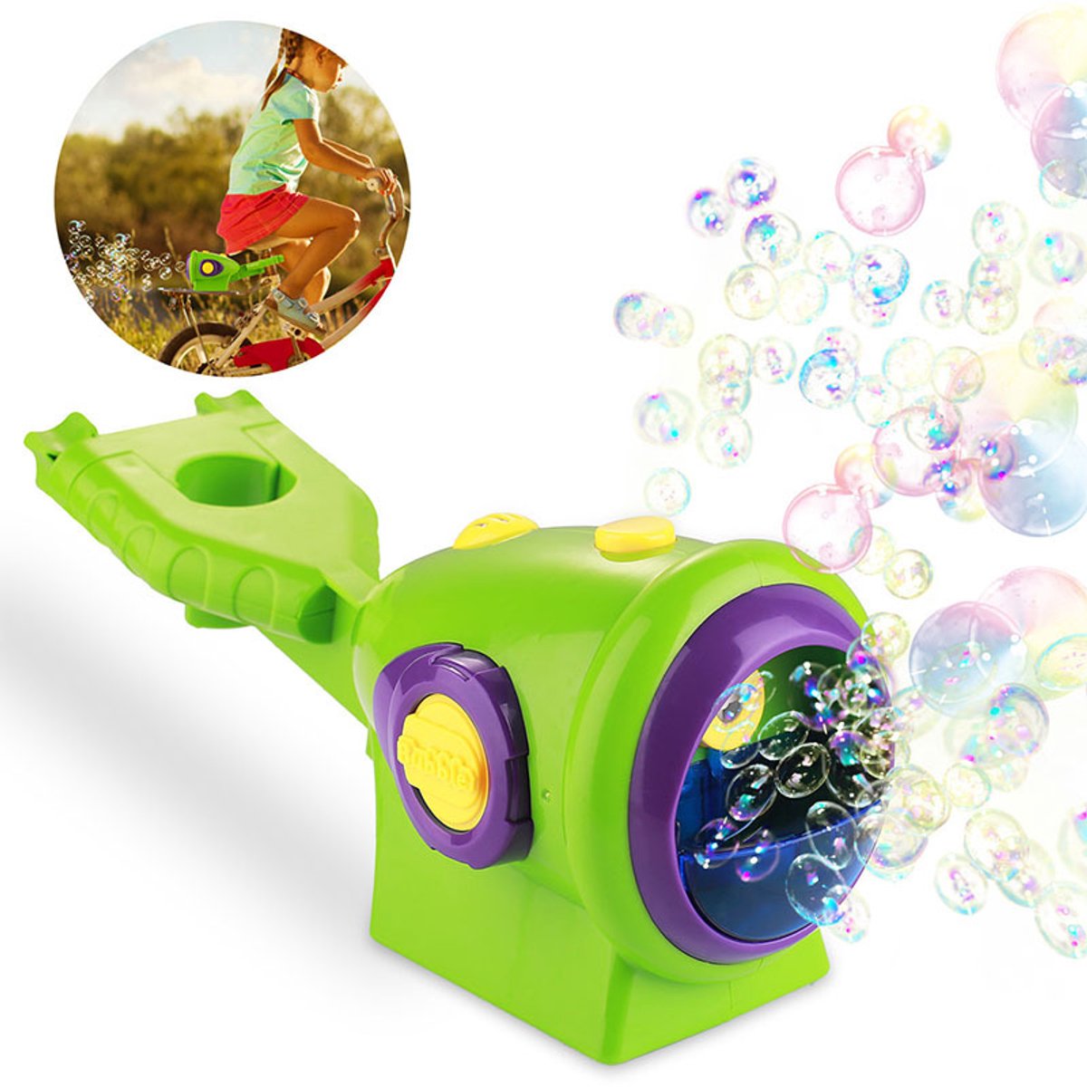 Namajunas - Bellenblaas - Bellenblaas pistool - Fiets Bellenblaasmachines - Bellenblaasmachine voor kinderen - Creative Bellenblaas Pistool met LED Lichteffecten - Speelgoed - Draagbaar Bellenblaas Speelgoed - voor Speelgoed voor Buiten & Kinderfeest