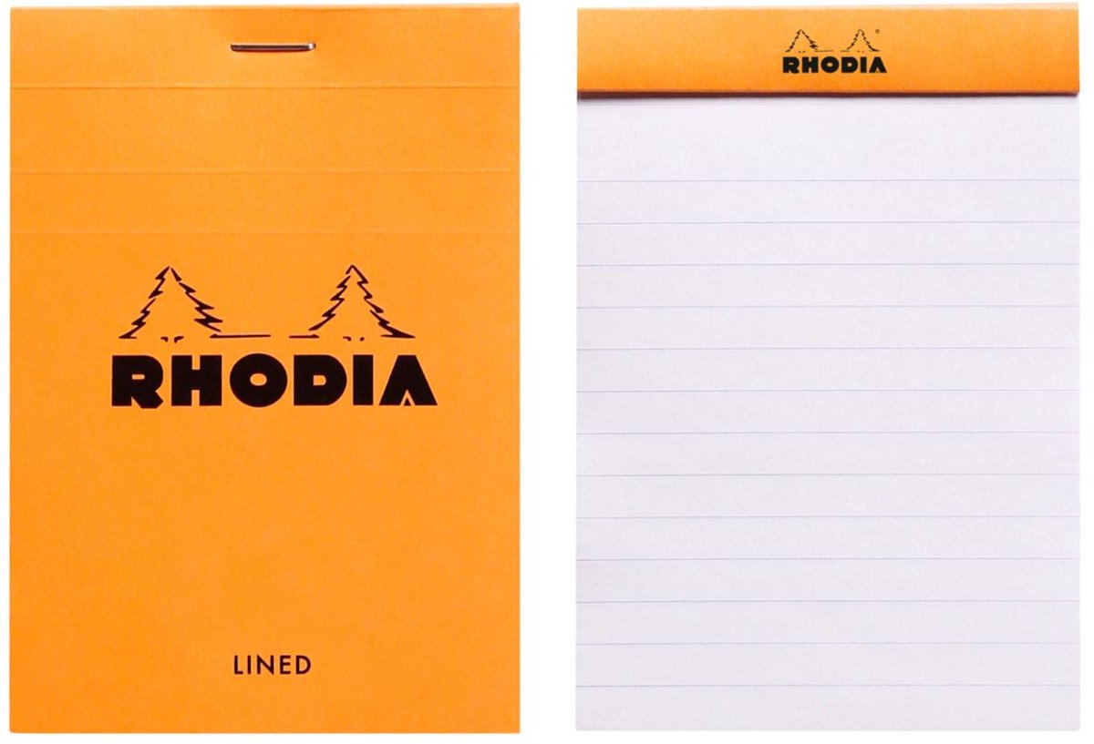 Rhodia Notitieblok - Schrijfblok - N12 - Gelijnd - 8,5x12 cm - 80g - Oranje - 80 vel