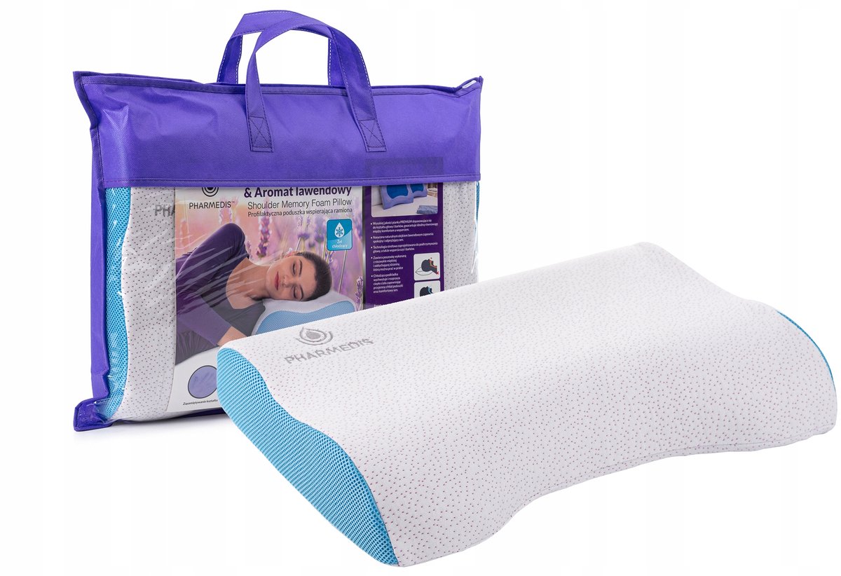 Orthopedische traagschuim kussen met verkoelende gel en lavendelgeur
