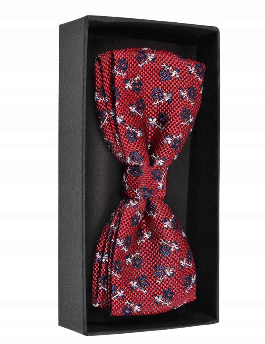 Herren vlinderdas met patronen, rood