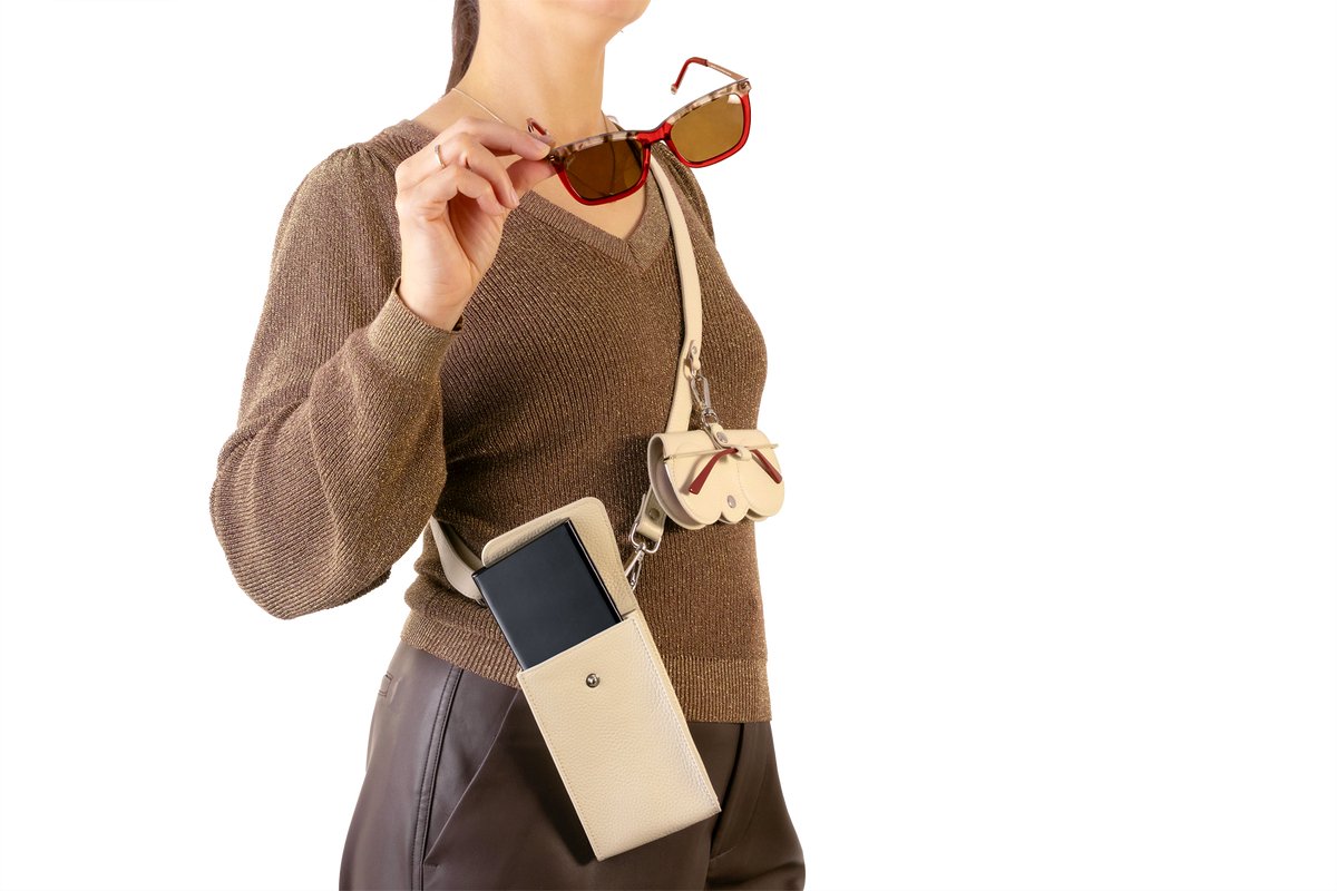Jackie L Smartphone - telefoontasje beige - leer