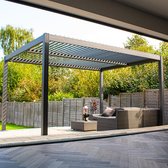 Pergola BPS Deluxe en aluminium – 4 m x 3 m – Entièrement en aluminium – Poteaux de 100 mm d'épaisseur – Toit à double Zone – Résistante aux intempéries et à la rouille – Montage rapide et facile