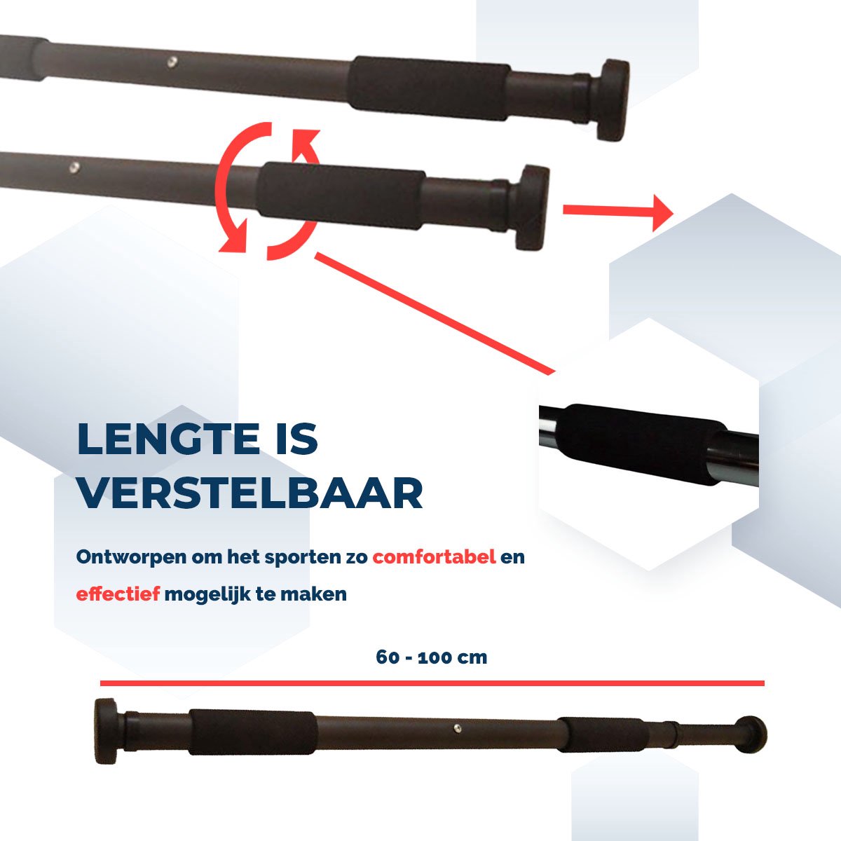 SOUTHWALL Pull Up Bar - Verstelbare Optrekstang Deurpost - Zwart thumbnail 2