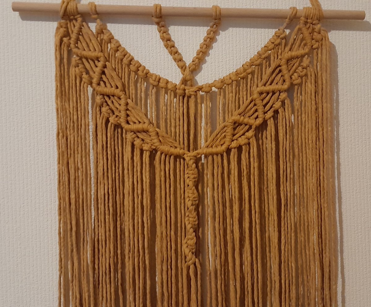 Cafuné Macramé Pakket – DIY Boho Wandkleed Oker Geel 50×75 cm – Compleet Knutselpakket – Boho Interieur – Creatief Cadeau Vrouwen – Moederdag-Wanddecoratie — afbeelding 2
