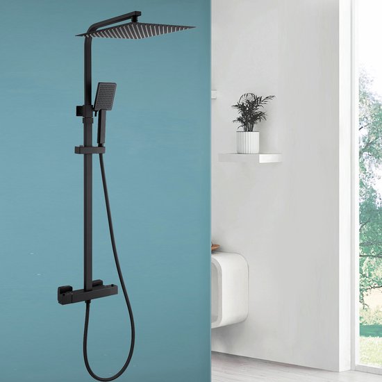 Auralum Douchearmatuur, complete set, regendouche met armatuur, in hoogte verstelbaar, 1-1,39 m, douche-amatuurset, regendouche met 3 functies, handdouche, chroom