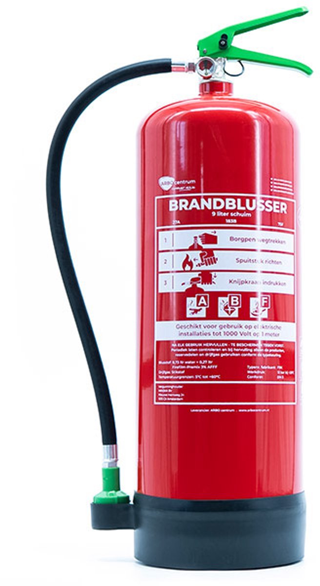 ARBOcentrum - Schuimblusser - 9 Liter - vetbrand -Brandklasse ABF
