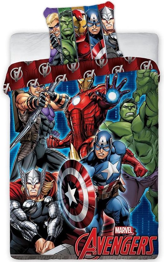 piek noedels Besmetten Marvel Avengers Dekbedovertrek Schild - Eenpersoons - 140 x 200 cm -  Multicolour | bol.com