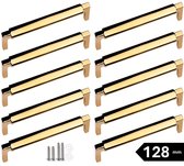 MSQDESIGN - Handgreep Goud - Handgrepen Goud 128mm - 10 stuks - Handgrepen kast - Meubelgrepen - Keukengreep - Kastgrepen - Handgrepen keukenkastjes - Meubelgreep - Handgrepen voor deurtjes - Deurgreep - ladegreep - incl schroeven