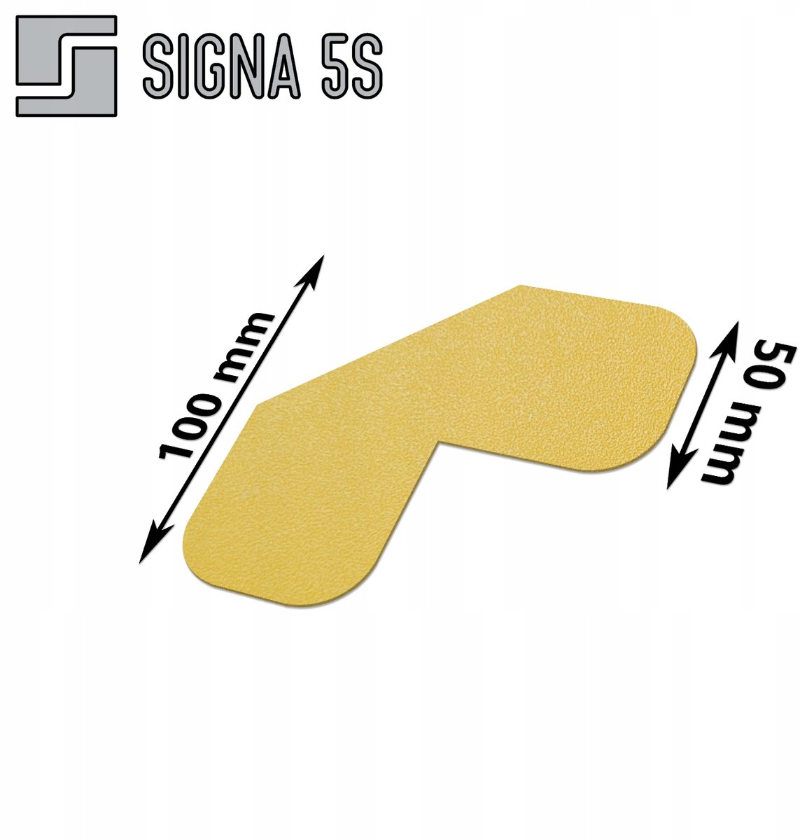 SIGNA 5S Vloermarkering Hoek L/X 50 Geel Antislip 100x100mm