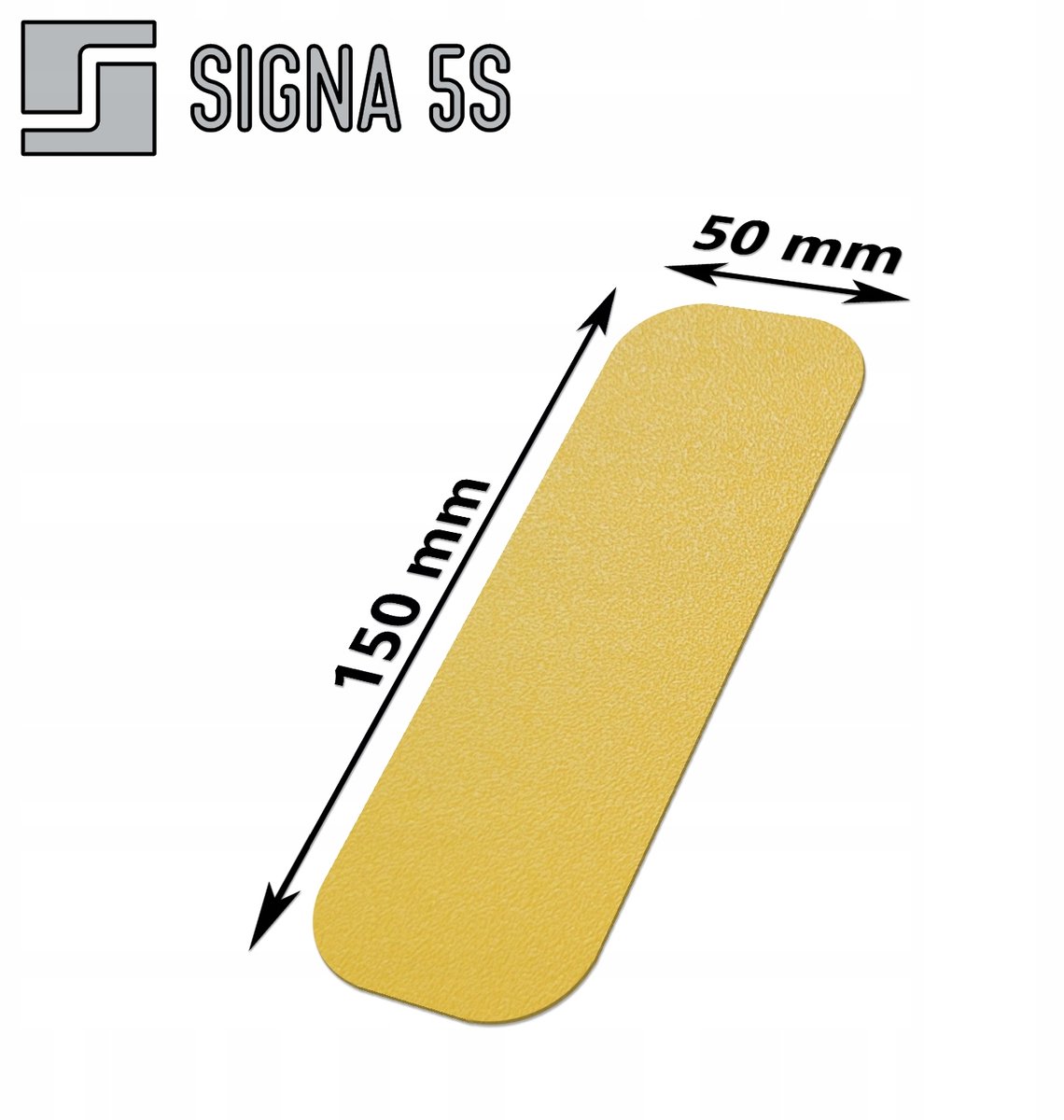 SIGNA 5S Vloermarkering Geel Antislip Vorm I 50/150mm