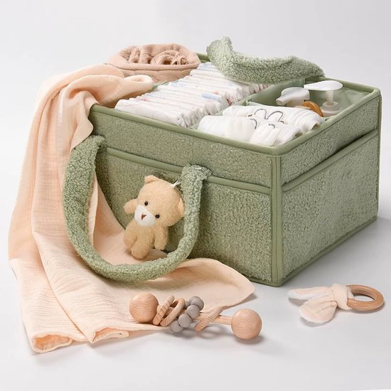Teddy Luiermand - Commodemand - Luiertas - Baby accessoires Organizer - Groen — afbeelding 2