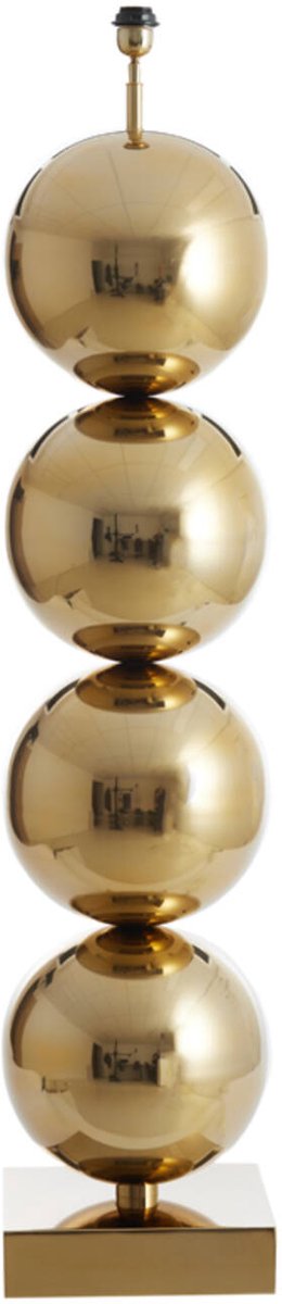 Staande lamp 4 bollen RVS/GOUD 30x30x137