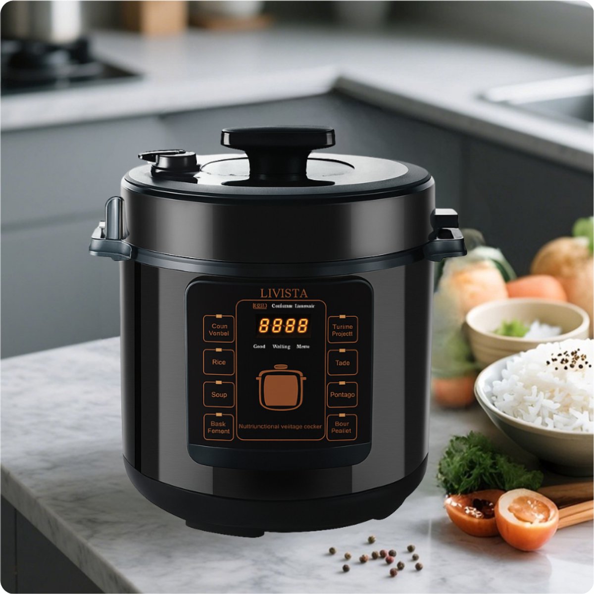 Livista Rijstkoker met Stomer - Snelkookpan – Multicooker – 6L – 1000W – Anti-aanbak – 3 Texturen, – Alles-in-één Koken – foto 4