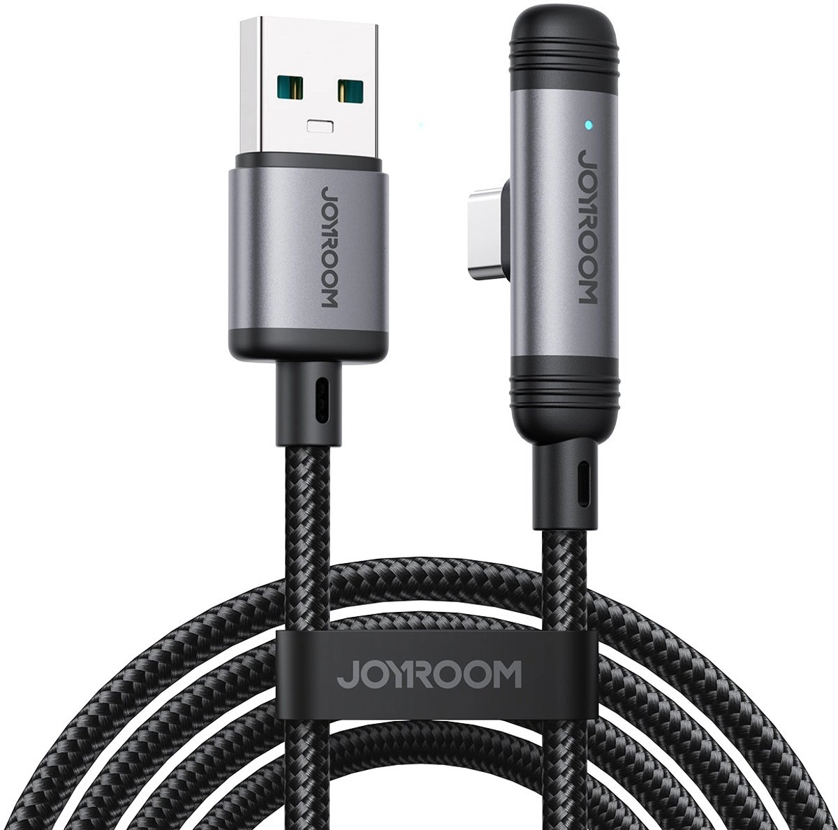 USB A naar USB C Kabel ‑ Snellader - 1 meter - 90° Haakse Aansluiting - Joyroom
