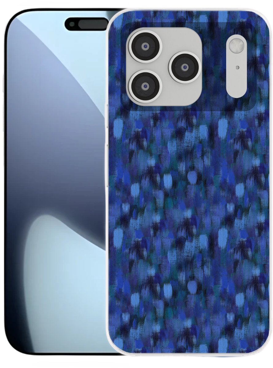 Telefoonhoesje Geschikt voor iPhone 17 Pro hoesje - Vloeiend - Verfstrepen - Kleuren - Siliconen Telefoonhoesje Telefoonhoesje