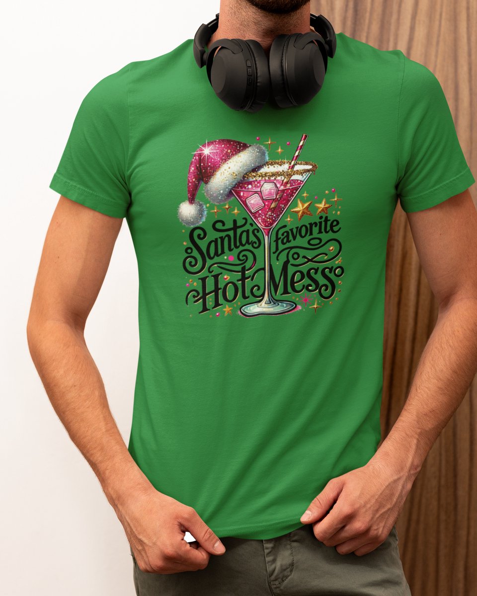 Santa's Hot Mess Kerst - Kerst T-shirt Groen - Grappig T-shirt - Maat XL - Kerst Cadeau Mannen - Limited Edition