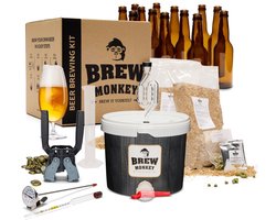 Brew Monkey Luxe Blond - Bierbrouwpakket - Zelf Bier Brouwen Bierpakket - Gadgets Mannen - Verjaardagscadeau voor Mannen - Verjaardag cadeau - Origineel bier Cadeau - Uniek kerstcadeau