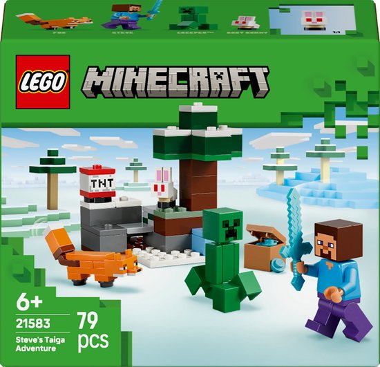 LEGO Minecraft Aventure de Steve dans la taïga - Kit de construction de jeu vidéo pour Enfants - 21583