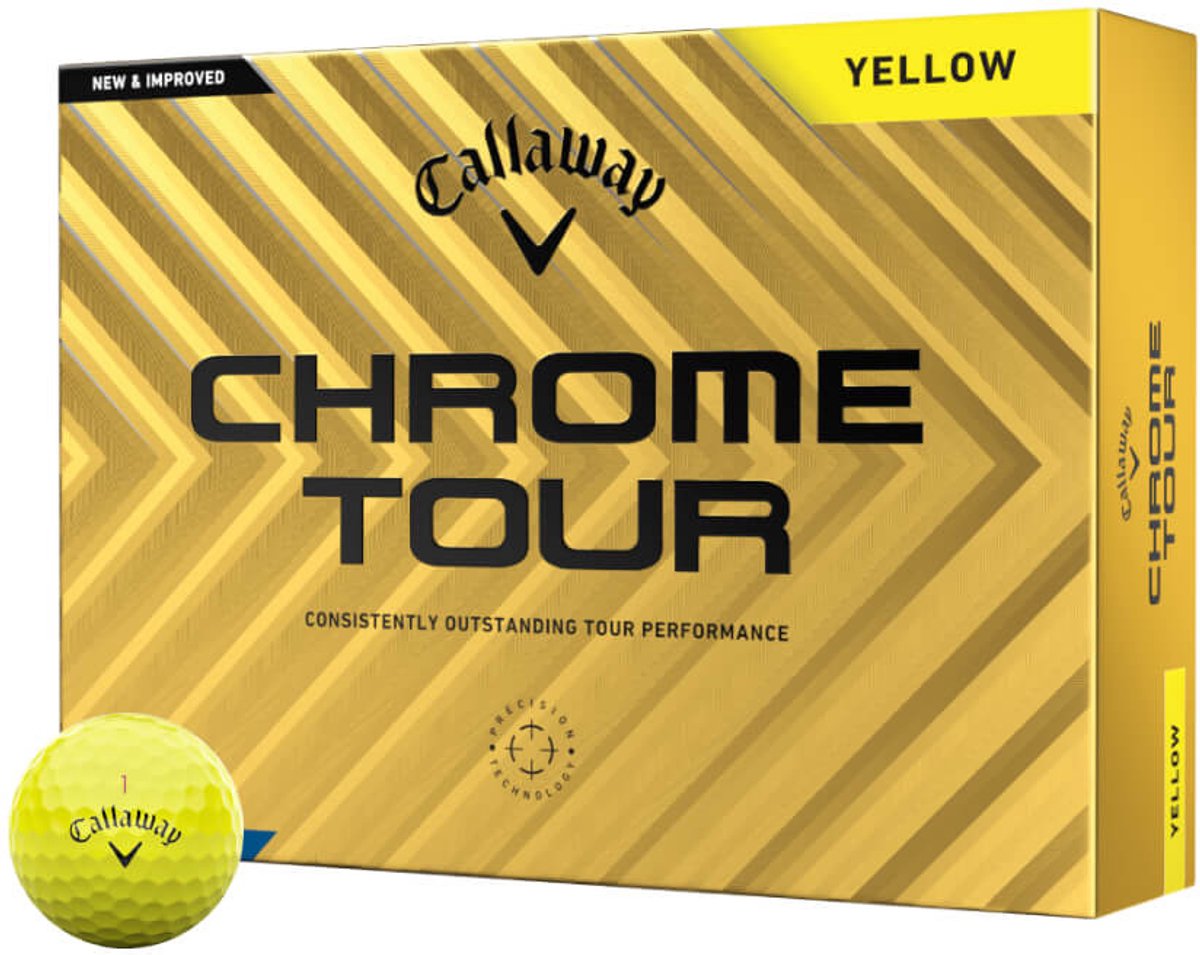 Callaway Chrome Tour Golfballen 2024 - Geel - 12 Stuks