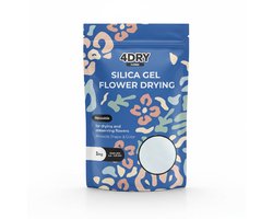 4DRY Flower 1 kg | Hersluitbare zak | Silica Gel voor Bloemen Drogen | Wit 0,2 - 0,8mm | Fijne korrel