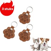 SUBRINGE Sleutelhanger voor dierenharen, lederen kattenpoot-sleutelhanger, hondenhaar, verzamelaar, sleutelhanger voor het verzamelen van katten en honden, herdenkingscadeau voor honden en katten
