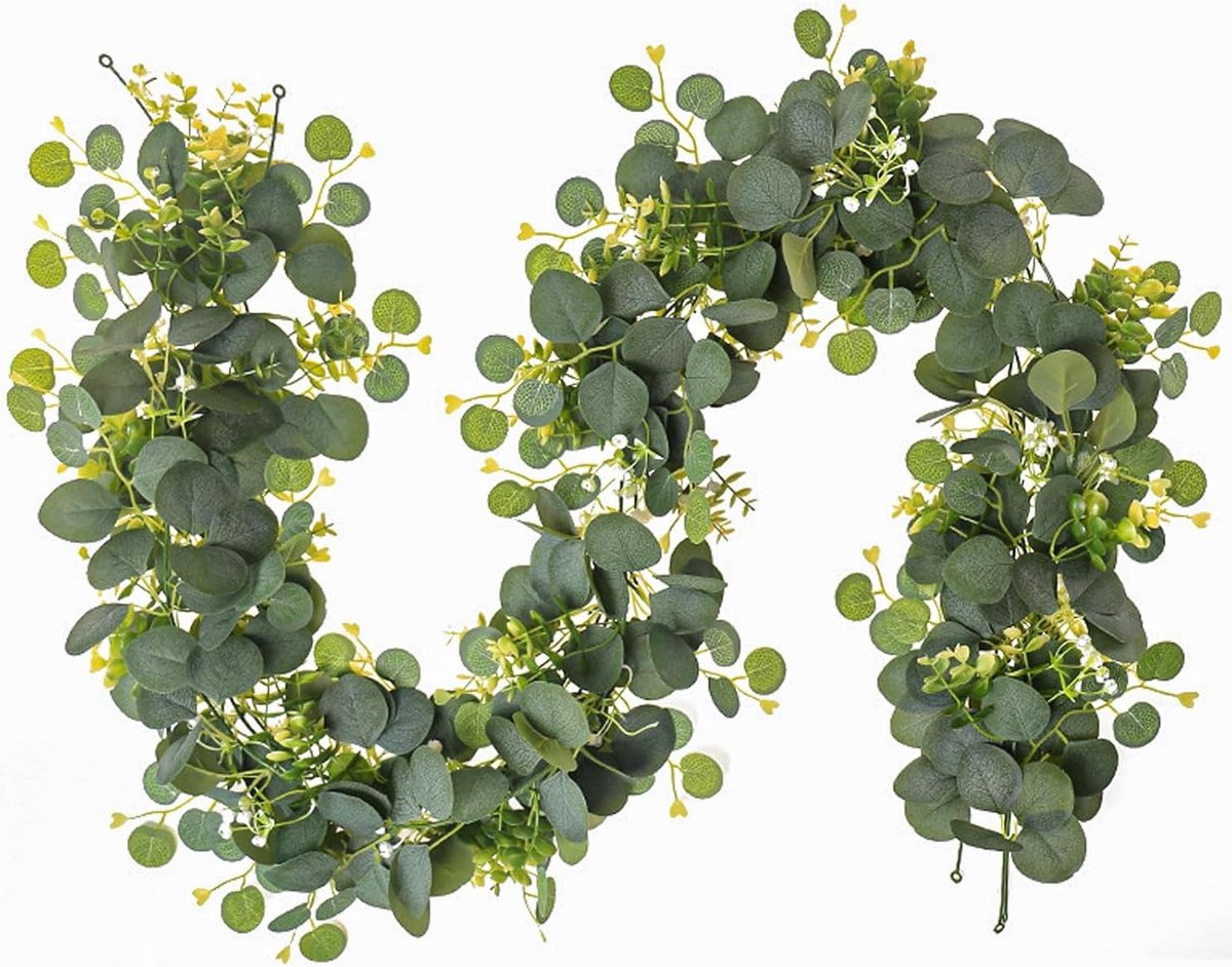 CSGoods - Groene Eucalyptus Kunst Slinger 1,8 m voor Bruiloftsboog en Tafeldecoratie