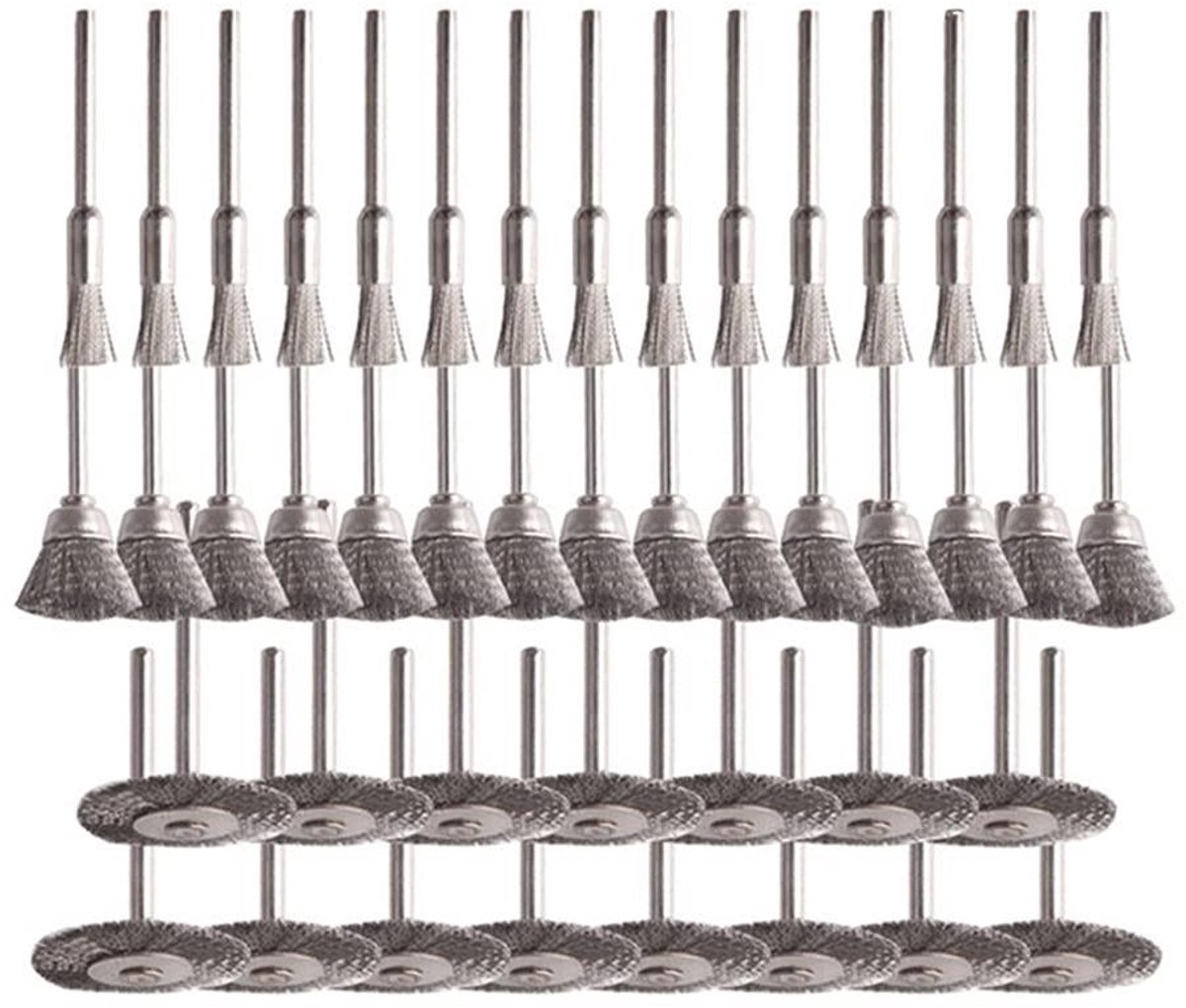 CSGoods - Staal Draad Wiel Pen Borstels Set - Reiniging Roest Boor Attachment - 45 Stuks