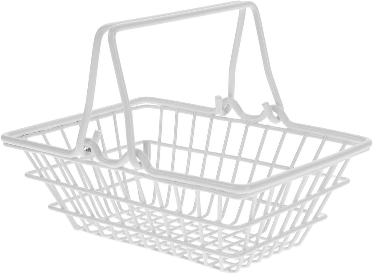 CSGoods - Mini Winkelmand Speelgoed Boodschappenmand Opbergmand Desktop Draad Voedsel Opslag Mand